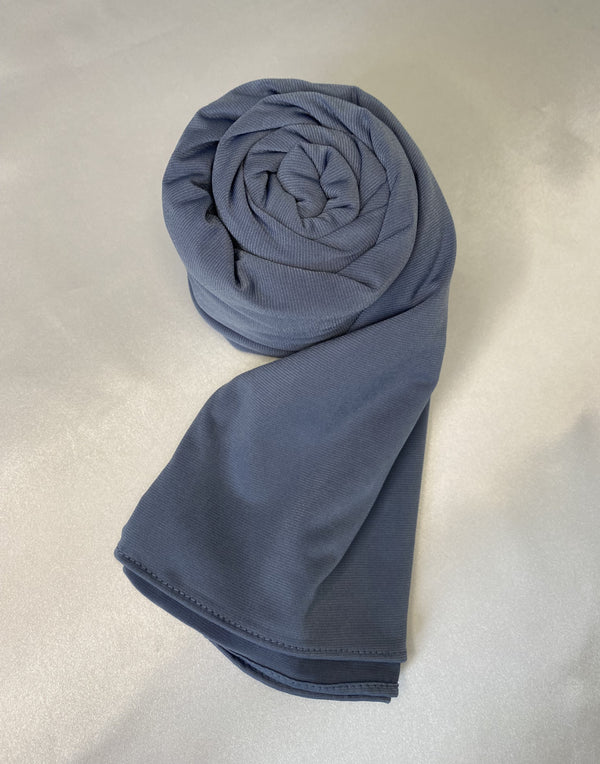 Hijab en jersey premium bleu pierre