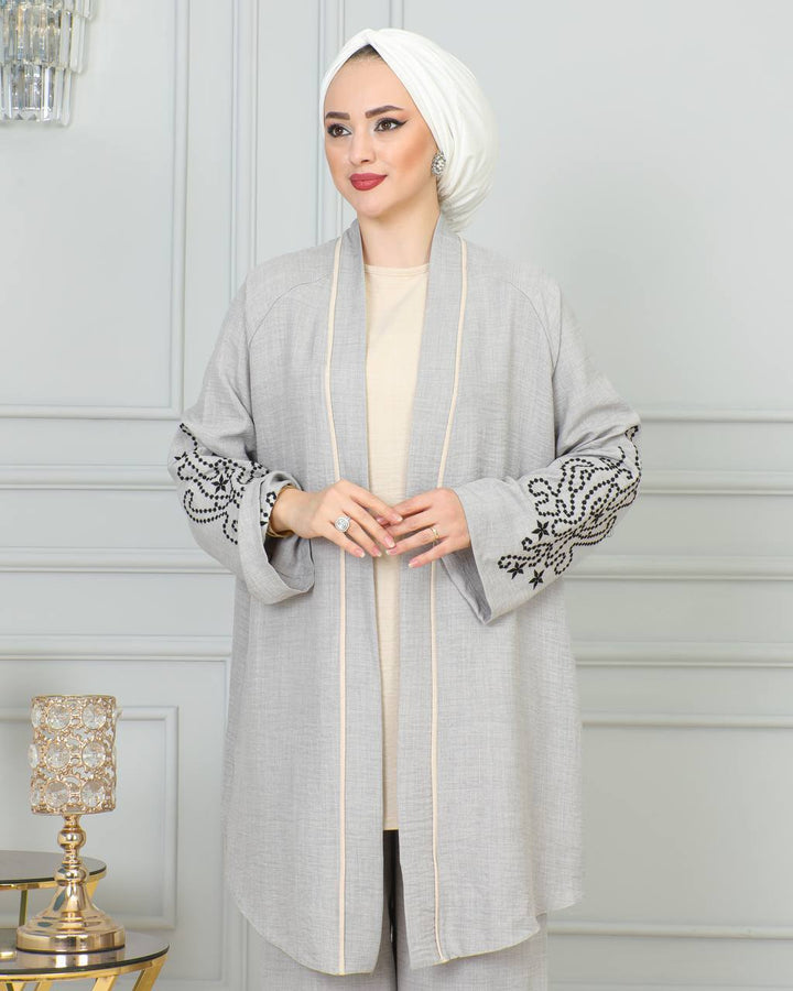 SET CARDIGAN OUVERT ET PANTALON FLUIDE